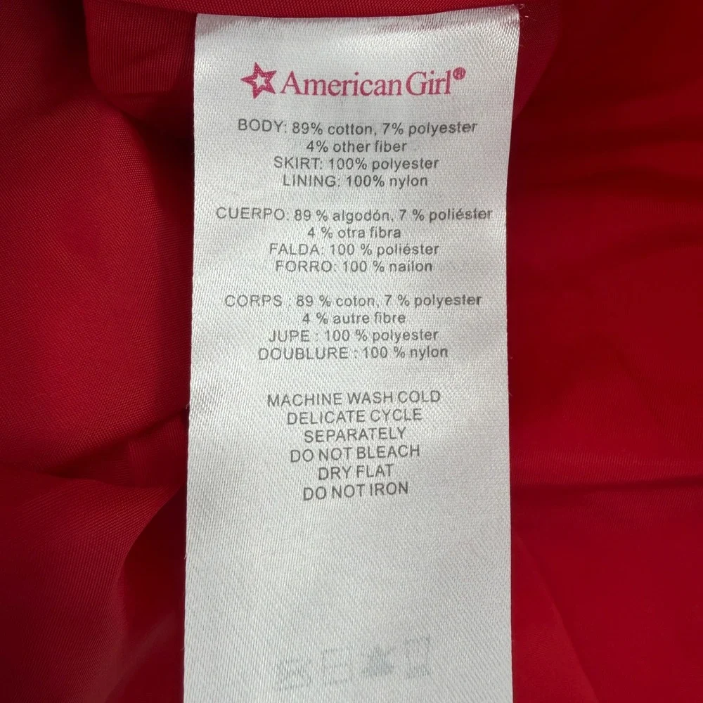 American Girl Red Crimson Sparkle Sweater Dress Sz 6 Cable Knit Tulle Skirt